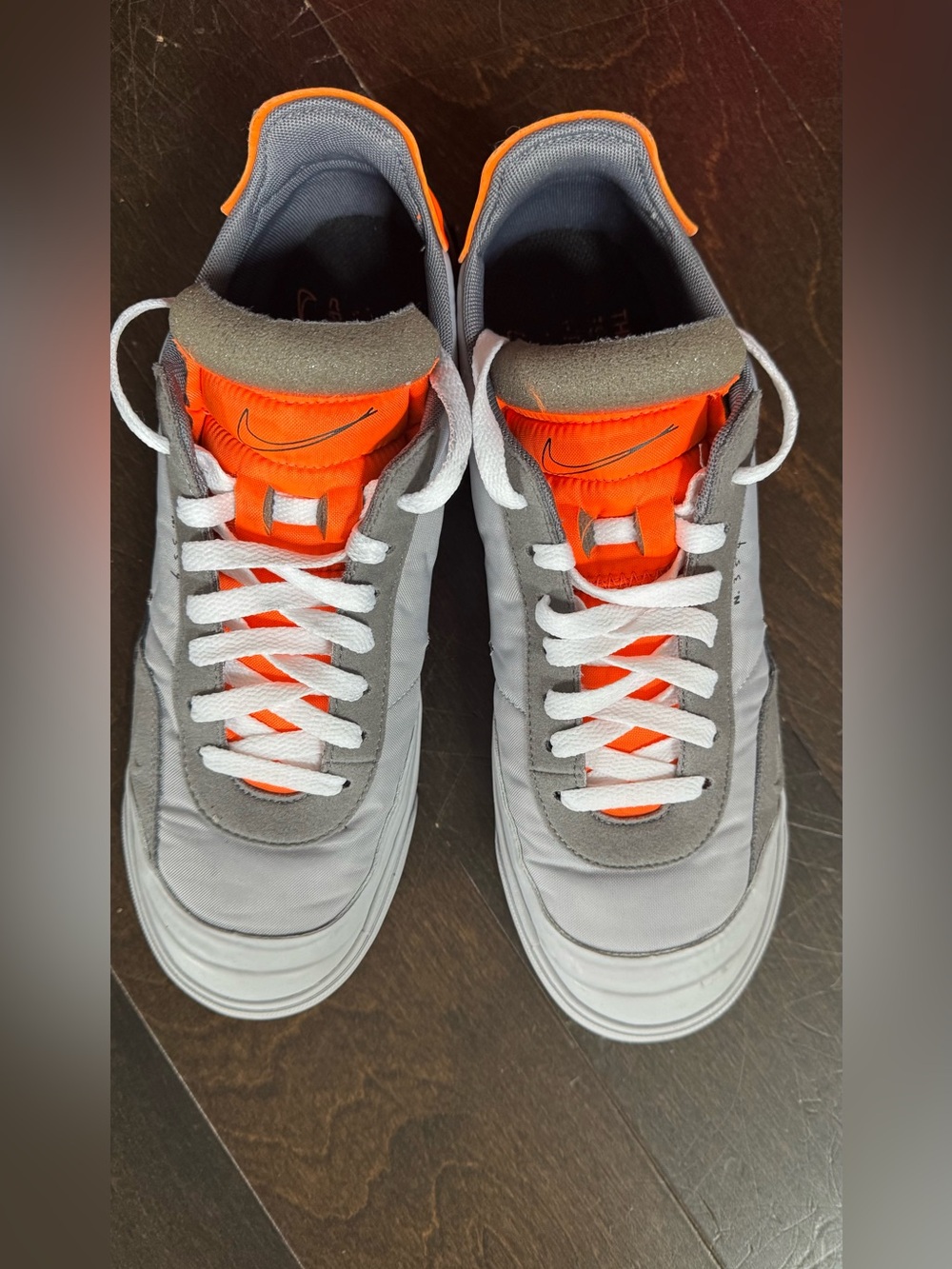 Nike Men’s Gray and Orange Low-Top Sneakers